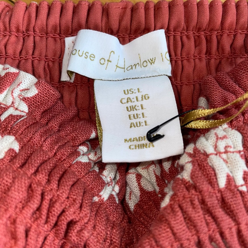 House of Harlow 1960 NWT Linen Skirt and Top Set Smocked Midi Boh… - Picture 11 of 13
